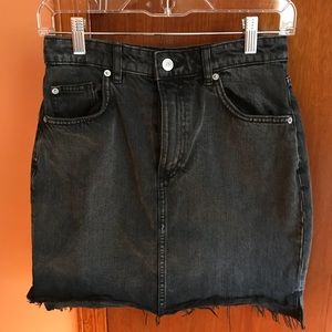 Black Denim Skirt
